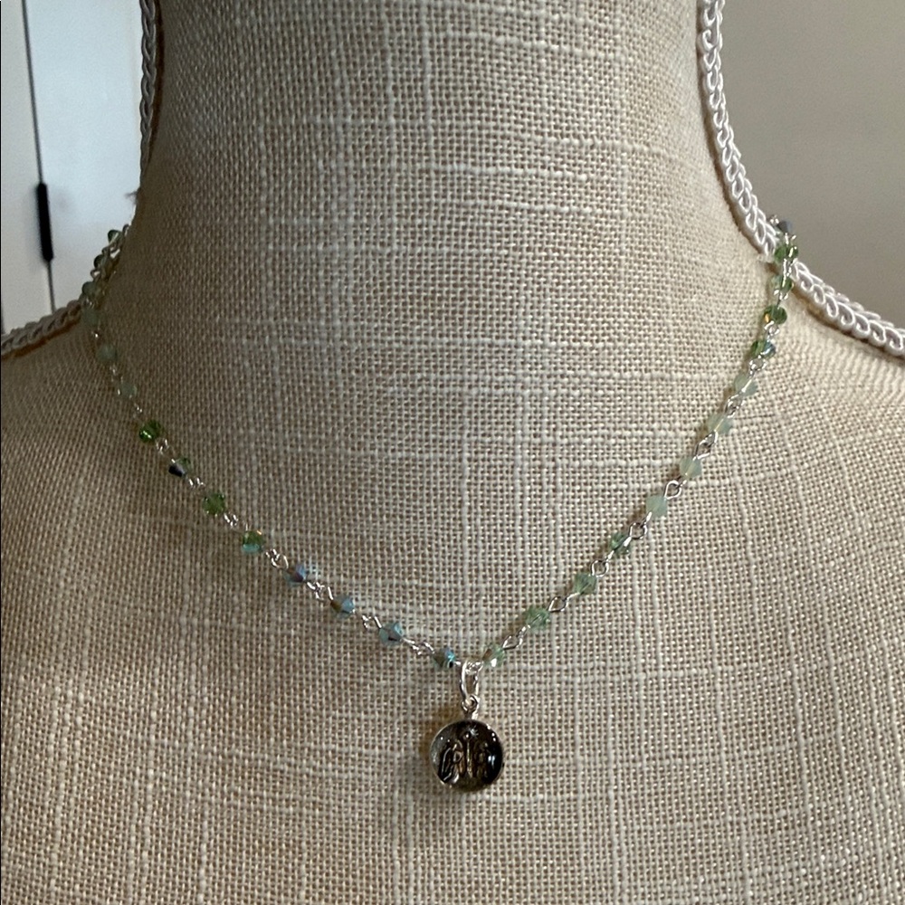 VSA PICCOLO LUCIA GUARDIAN ANGELS WITH CLEAR CRYSTAL NECKLACE - NWT